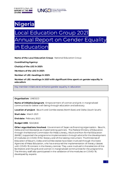 2021 budget allocation to education in nigeria